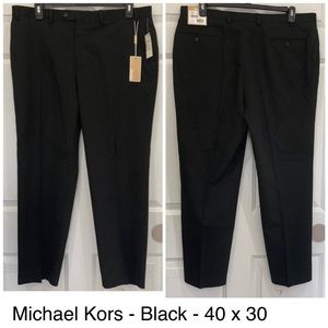NWT MICHAEL Michael Kors 40 x 30 Black Dress Pants